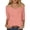 X-381Light Pink, variant on ZHOGXU Women's Casual T Shirt Solid Color Round Neck Three Quarter Sleeve Breathable Slim Fit Tee Top For Daily Wear,Black,L