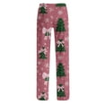 thumbnail image 5 of Hearthz Christmas Pants for Women Winter Super Soft Drawstring Pj Pants Women Fleece Wide Leg Xmas Womans Pants, 5 of 6