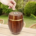 thumbnail image 3 of Large Wine Barrel Shaped Brown Wooden Decorative Coin Bank Money Saving Box, 3 of 6