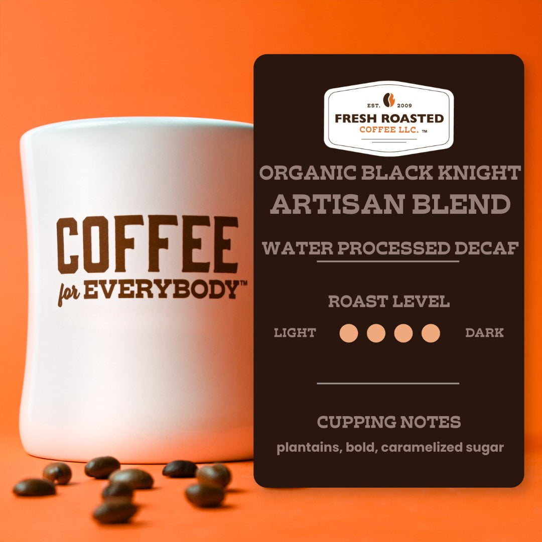 Fresh Roasted Coffee, Organic Black Knight Decaf Coffee, Dark Roast, Drip Ground, 32 oz 2 lbs
