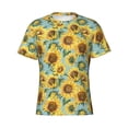 thumbnail image 4 of Vsdgher Farmhouse Sunflower Print Men's Dry Fit Mesh Athletic Shirts Moisture Wicking Tennis T-Shirt Tops, 4 of 9
