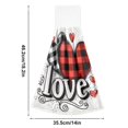 thumbnail image 2 of Haosy 2 Pack Kitchen Wash Cloths with Hanging Loops Absorbent Absorbent Quick Drying Hand Towels, Love Checkered Heart, 2 of 7