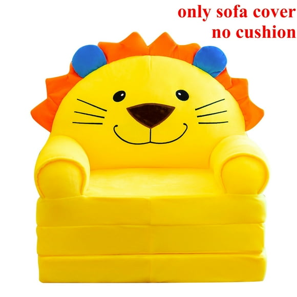 ZTTD Plush Foldable Kids Sofa Backrest Armchair 2 In 1 Foldable Children Sofa Cute Cartoon Lazy Sofa Children Flip Open Sofa Bed For Living Room Bedroom Without Liner Filler