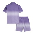 thumbnail image 4 of Hearthz Mens Summer Track Suits 2 Piece Shorts Sets Gradient Print Short Sleeve Button Down Shirt and Beach Shorts Set Summer Vacation Outfits for Men with Pockets, 4 of 6