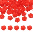 thumbnail image 1 of 50 Piezas de Cuentas de Flores de Rosa de Resina Roja, Cuentas de Rosa Opaque Talladas de 10 mm sin Agujero, 1 of 7