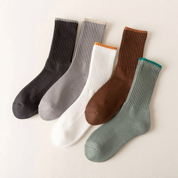 Men's Cotton Colorful Funky Crew Socks 5-Pack