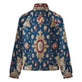 thumbnail image 6 of Jackets for Women Winter Coat Jackets Flannel Stand Collar Jacket(Blue Floral Pattern Rug,Size:S-4XL), 6 of 7