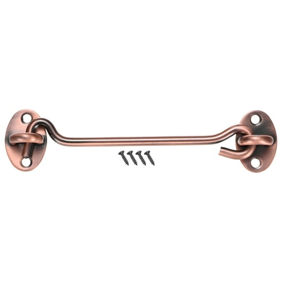 Uxcell 1-Pack Hook and Eye Latch for Door 6 Inch 201 Stainless Steel Hook and Eye Gate Latch for Gate/Window/Cabinet Red