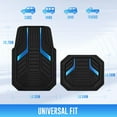 thumbnail image 3 of Road Comforts Heavy Duty Rubber Floor Mats Blue Aluminum Film Car Mats Set, Front and Rear Car Mats, 3 of 9
