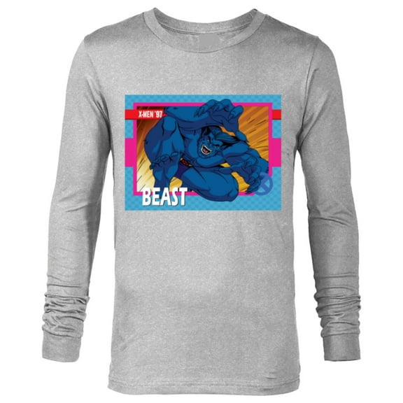 Marvel Studios X-Men ’97 Beast Retro Trading Card- Long Sleeve T-Shirt for Men - Customized-Athletic Heather