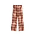 thumbnail image 4 of yillto Women's Cotton Plaid Pajama Pants Elastic Waist Loungewear Nightwaer Trousers with Pockets, 4 of 5
