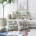 thumbnail image 5 of Fathers Day Pillow Covers 18x18 Set of 4 Watercolor Floral Wreath Blessed Daddy Pillows Decorative Throw Pillows Happy Fathers Day Decorations Farmhouse Decor Cushion Case for Sofa, 5 of 6