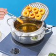 thumbnail image 2 of JUNWELL Deep Fryer Pot  4.2L Stainless Steel Deep Frying Pot with with Strainer Basket and Thermometer 3 Sizes Oil Mini Fryer Deep Frying Oil Container, 2 of 10