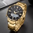 thumbnail image 2 of VIGOROSO Mens Luxury Sports Watch Dual Analog & Digital Watches Quartz 3ATM Waterproof Gold Stainless Steel Casual Multifunctional Sport Wristwatch for Men, 2 of 11