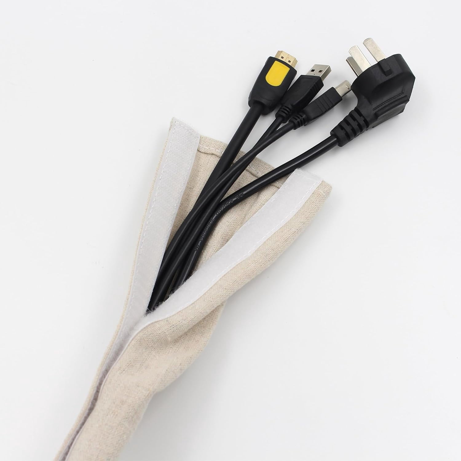 FEFEFW-Fabric Cord Cover, 2 Pcs 6 Feet Chain Cable Sleeve, Chandelier Lighting Wire Cord Cover for Lamps Light Fixtures Lighting Wires Cable Management, Flattening Effect
