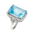 thumbnail image 3 of Ross-Simons 20.00 Carat Swiss Blue Topaz and .90 ct. t.w. White Topaz Ring in Sterling Silver, Women's, Adult, 3 of 5