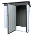 thumbnail image 4 of iRerts Garden Shed, 5FT x 3FT Outdoor Storage Shed Storage House, Metal Outdoor Shed Tool Shed with Lockable Door and Apex Roof, Outside Sheds for Backyard Garden Patio Lawn, White+Gray, 4 of 7