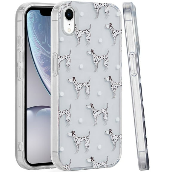 For Apple iPhone XR Case, Fashion Layer Design Slim IMD TPU Protective, Shockproof Hybrid Stylish Durable Hard PC Phone Cover (Dogs)