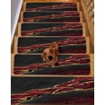 thumbnail image 2 of Stair Treads for Wooden Steps,Red Marble Peel and Stick Stair Treads with Reusable Adhesive,Gold Abstract Vintage Modern Ombre Art Non Slip Indoor Stairs Runner Rugs Mats for Elders Dogs 8"x30" 15PCS, 2 of 7