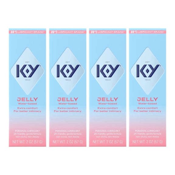 K-Y Jelly Water-Based Personal Lubricant 2 oz, pH-Friendly, 4 Pack
