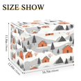 thumbnail image 5 of Yayeee Collapsible Storage Bin with Lid Fabric Closet Decorative Basket with Handles, Orange Cartoon Houses, 5 of 7