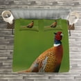 thumbnail image 3 of Ambesonne Green Quilted Bedspread Set 3 Pcs, European Creature Scene Photo, Queen Size, Ginger Chocolate and Red, 3 of 3