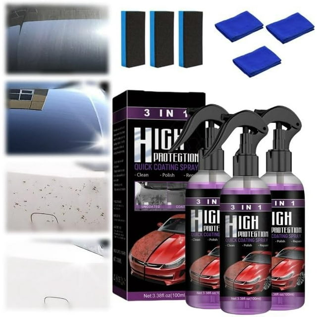 Acssart Pulidor de Autos, 3 en 1 Spray de Recubrimiento Rápido de Alta Protección para Autos, Nano Spray para Autos, Cera para Autos Ailsion, Spray de Agente Renovador de Revestimientos Multifuncional