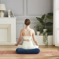 thumbnail image 2 of Yoga Meditation Cushion, 25" x 12" Rectangular Bolster with Removable Cover - Navy Blue, 2 of 5