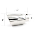 thumbnail image 2 of RP Remarkable Power, 5" Inlet 8" Outlet 15" Long Overall Length Stainless Steel Rolled Edge Diesel Exhaust Tip EXT37, 2 of 4