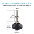 thumbnail image 2 of Pies niveladores ajustables M10 x 50 x 50mm antideslizantes para muebles de fábrica 2pcs, 2 of 7