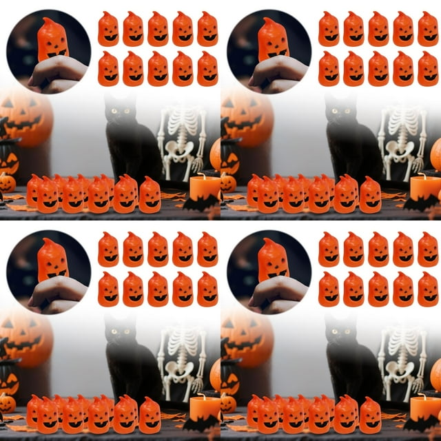 Party Supplies Mini Pumpkin Decorations with Faces for Festive Table Centerpieces and Event 10PCS,4-Pack