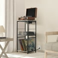 thumbnail image 6 of Record Player Stand with Storage Vinyl Record Storage Table with Power Outlet Turntable Stand for Album Recording Player Vinyl Storage 3 Tier Record Cabinet Bedside Table For Bedside, 6 of 6