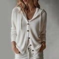 thumbnail image 5 of Axdhxbd Hollow Out Hooded Cardigan Sweater for Women Button Up Open Front Sweaters Loose Fit Lightweight Long Sleeve Crochet Sweaters 2XL, 5 of 7