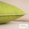 thumbnail image 3 of Phantoscope Farmhouse Button Series Square Decorative Throw Pillow Cover for Couch, 18" x 18", Yellow Green, Single Button, 2 Pack, 3 of 6