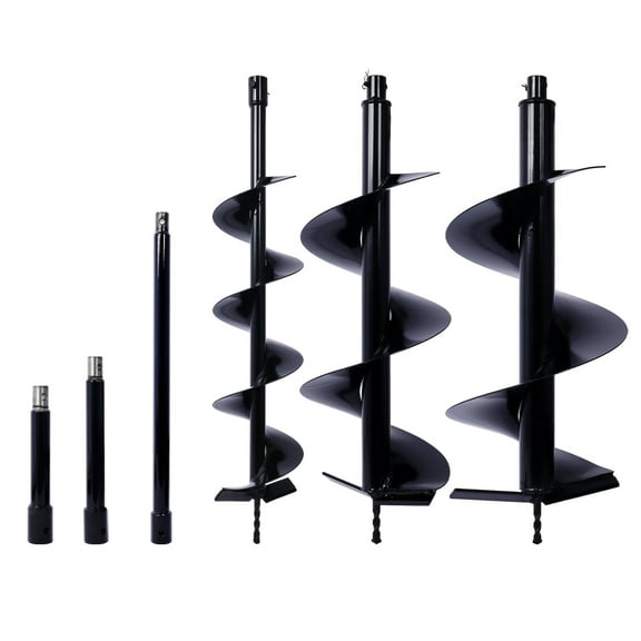 Auger Drill Bit for Planting Hole, Bulb Bedding Digging Post Hole Planting Tool for 3/4" Shaft Auger,Hole Digger Replacement Auger Bits Earth Auger Digging Bit 6IN 10IN 12IN EXTENSION RODS,