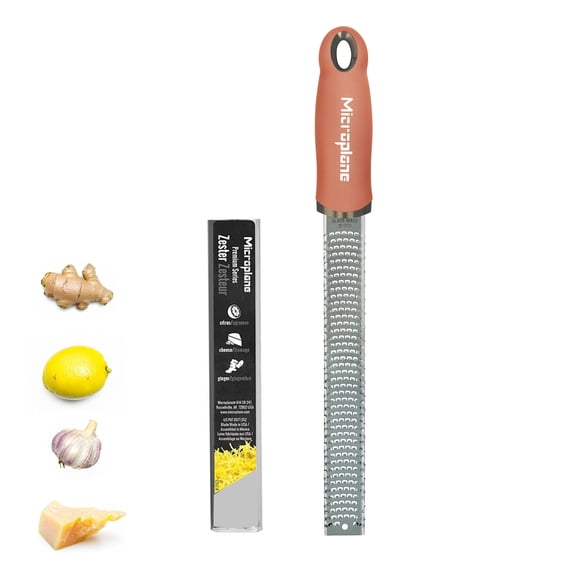 Microplane Premium Classic Zester Grater - Stainless Steel Blade, Cinnamon Orange