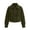 Green, variant on Tqcoqu Women's Solid Suede Cropped Jacket,Lapel Zip Up Vintage Long Sleeve Casual Outerwear With Lining