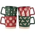 thumbnail image 5 of 10 Strawberry Street Assorted 20 fl oz Holiday Print Ceramic Mug, Set of 4 Mugs, 5 of 6