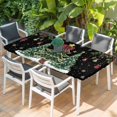 thumbnail image 2 of Black Christmas Table Cloths for 3 Foot Rectangle Tables, Xmas Christmas Tree Snowflake Patio Waterproof Elastic Fitted Tablecloths, Washable Rectangular Table Cover for Camping, 2 of 8