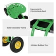 thumbnail image 4 of IRONMAX Garden Cart with Seat, Heavy Duty Gardening Work Stools w/Height Adjustable Seat & 10’’ Large Wheels, Rolling Garden Scooter for Outdoor Lawn Yard Planting Green, 4 of 7