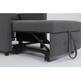 thumbnail image 2 of 3-in-1 Convertible Sleeper Chair Bed Pull Out Single Armchair Sofa with USB Ports and Side Pocket, Adjustable Backrest for Small Spaces, Linen Grey, 2 of 9