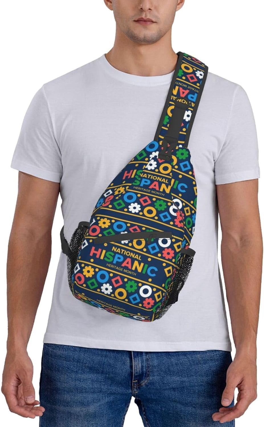 Mes Nacional De La Herencia Hispana Hispanic Heritage Month Sling Bag Crossbody Hiking Travel Chest Bags Backpack Shoulder Daypack for Women Men