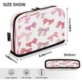 thumbnail image 3 of Standing Pencil Case with Base Large Capacity Stationery Pouch Pen Bag with Zipper for Women Men Pink Bows Pattern, 3 of 7