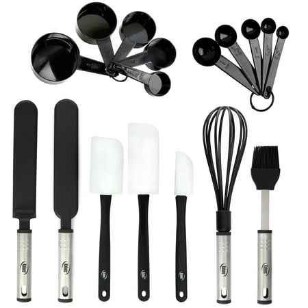 Baking Utensils - 17 Nylon Stainless Steel Baking Supplies - Non-Stick and Heat Resistant Bakeware set - New Baker's Gadget Tools Collection - Great Silicone Spatula - Best Holiday Gift (Best New Camping Gadgets)