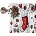 thumbnail image 5 of Christmas Kitchen Curtains and Valances Set, Rod Pocket Curtains Tier Farmhouse Window Curtains 36 Inch Length, Stocking Snowman Snowflake Poinsettia Berrry 3 Piece Kitchen Curtains Set, 5 of 6