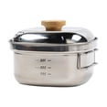 thumbnail image 2 of Camping Cook Pot 1.3L Capacity Small Cooking Pot for Picnic Hiking Traveling, 2 of 8