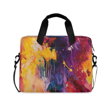 16" Laptop Tote Bag Laptop Sleeve Case Computer Briefcase for Work & Travel Red Abstract Painting