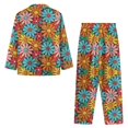 thumbnail image 4 of Renewold 2PCS Loose Button Nightwear Sleepwear for Women Size XS Hippie Flowers Casual Home Life Wear Outfits Tops Soft Scoop Neck Athletic Clothing Set, 4 of 6