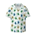 thumbnail image 4 of Uemuo Cute Turtle Pattern Cotton Linen Short Sleeve Shirts,Casual Lightweight Button Down Shirts,Vacation Beach Summer Tops-, 4 of 7