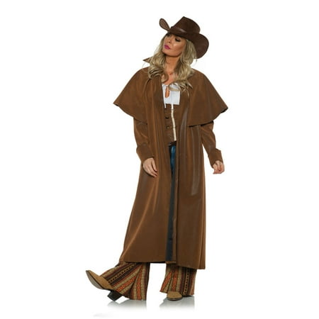 Duster Brown Womens Adult Bandit Cowgirl Halloween Costume Coat